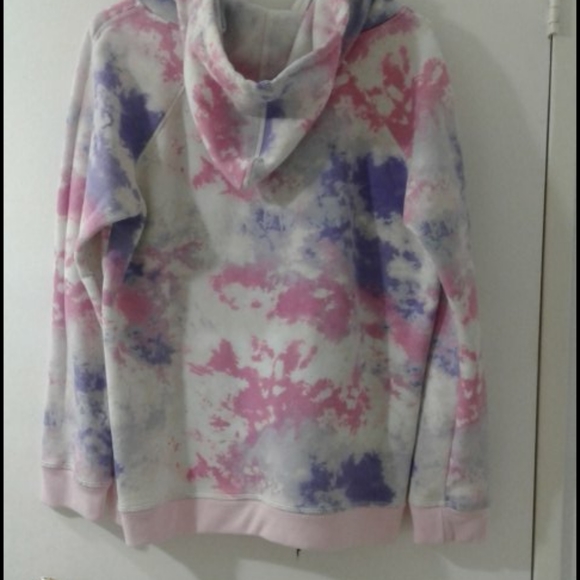 Pink, purple, white Ardene hoodie (tie-dye?) - Picture 2 of 6